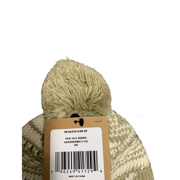 The North Face Unisex Fair Isle Beanie with Pom-Pom Gardenia White main image 2